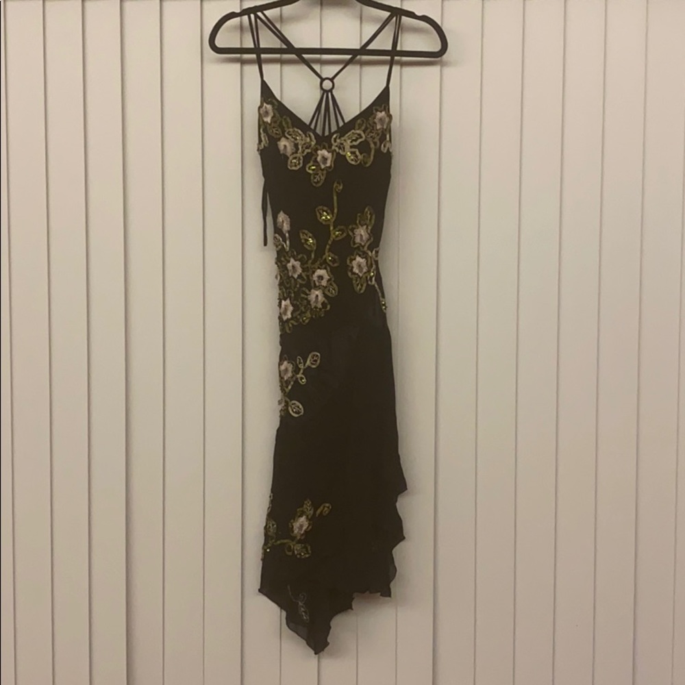 Black dress with embroidery